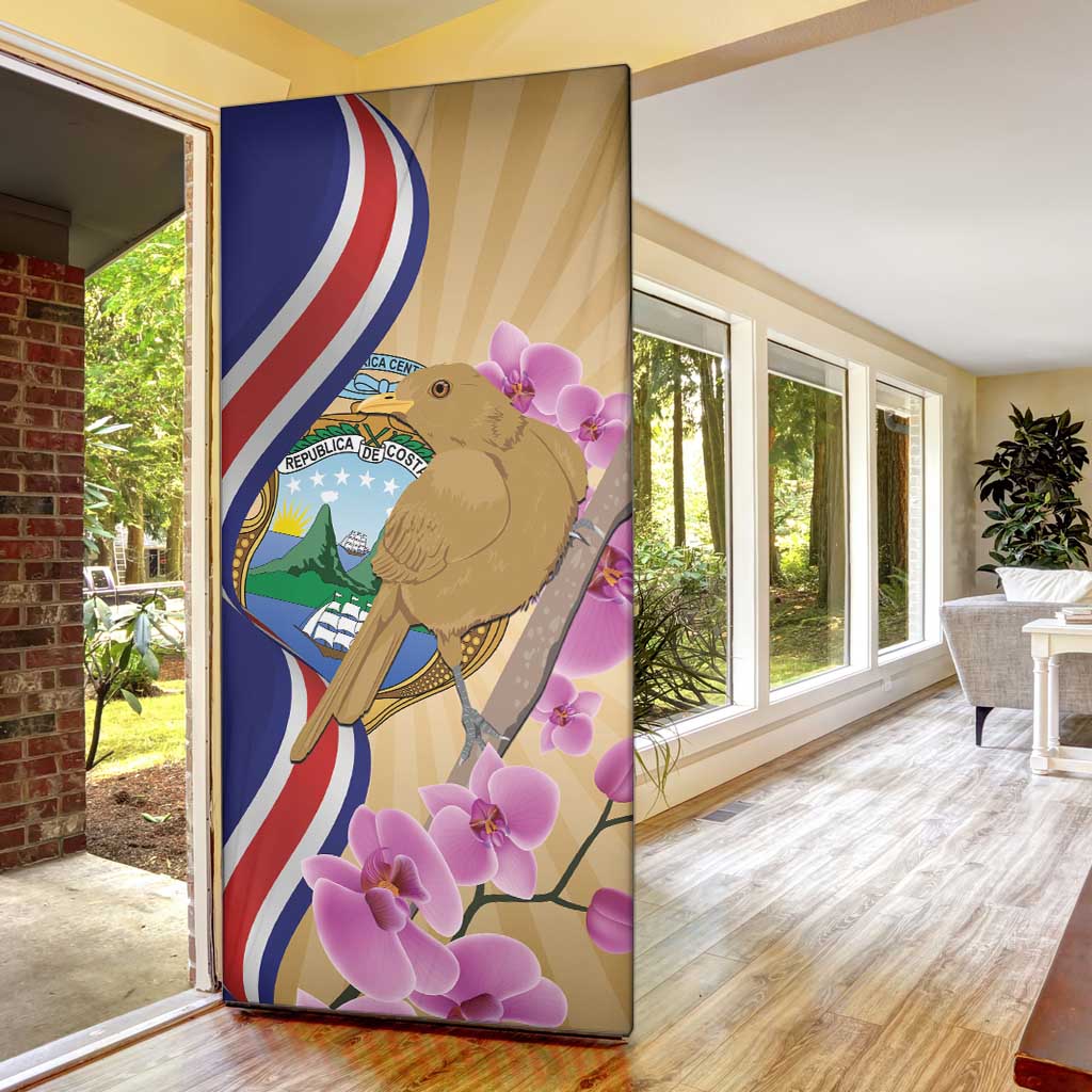 Costa Rica Independence Day Door Cover 506 Proud Yiguirro With Orchid - Wonder Print Shop