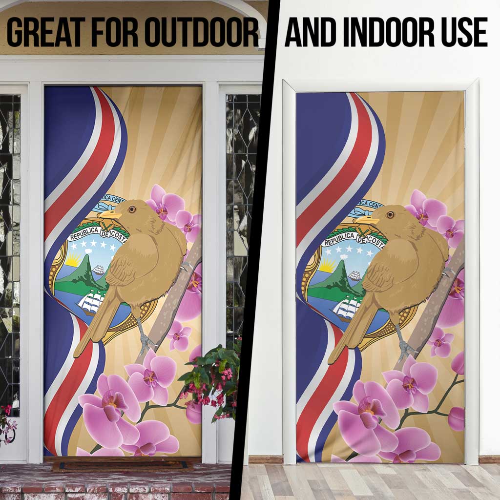 Costa Rica Independence Day Door Cover 506 Proud Yiguirro With Orchid - Wonder Print Shop