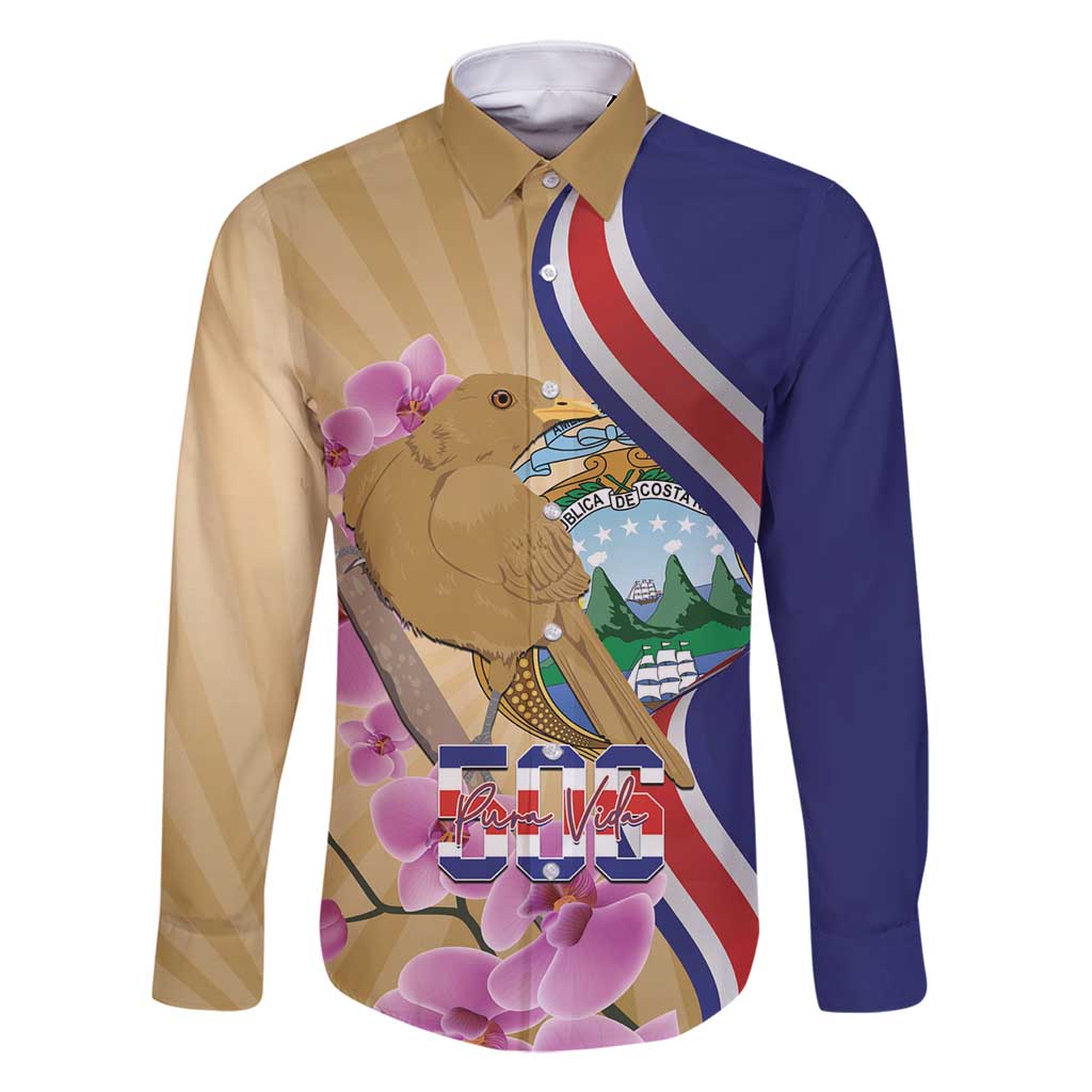 Costa Rica Independence Day Family Matching Long Sleeve Bodycon Dress and Hawaiian Shirt 506 Proud Yiguirro With Orchid - Wonder Print Shop