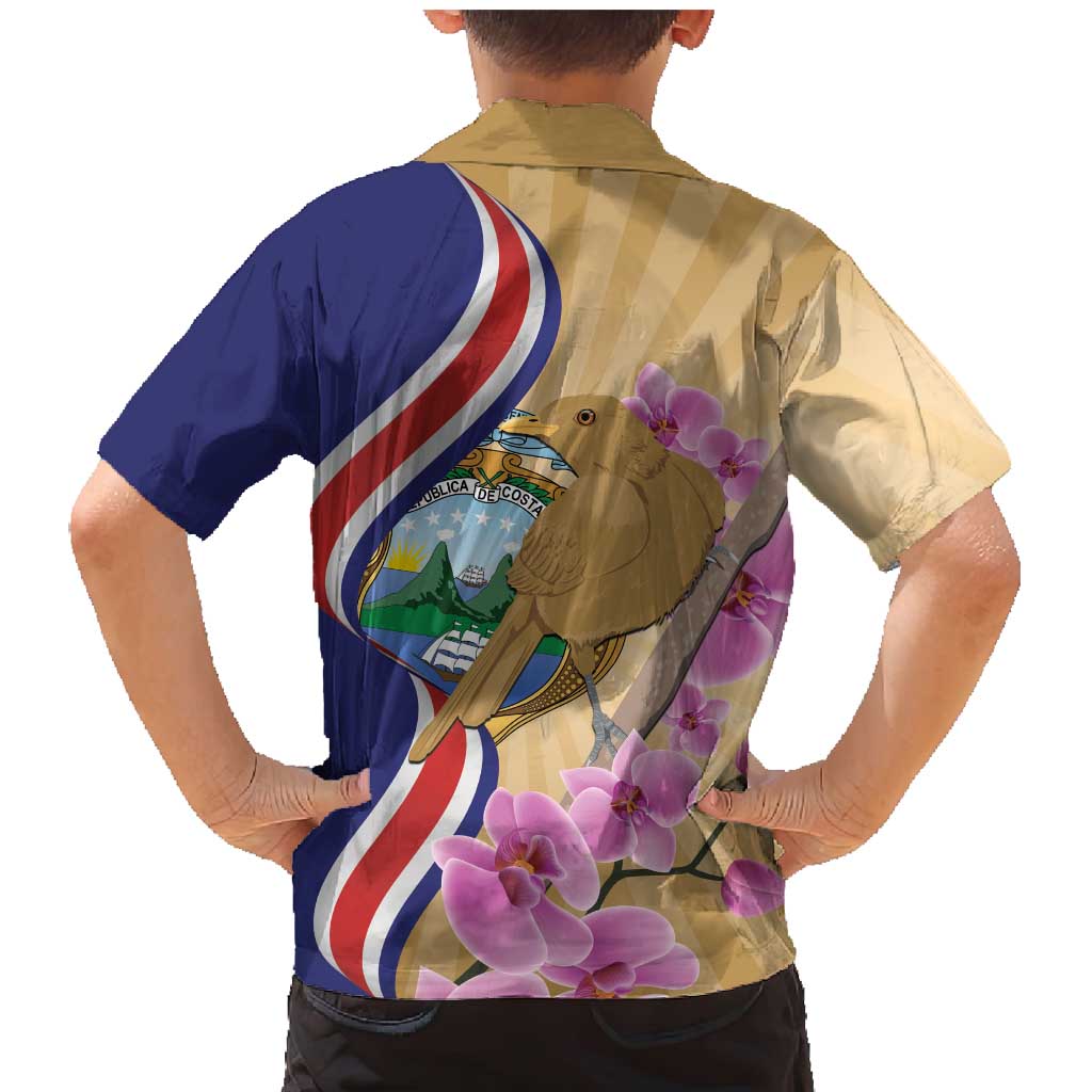 Costa Rica Independence Day Family Matching Mermaid Dress and Hawaiian Shirt 506 Proud Yiguirro With Orchid - Wonder Print Shop