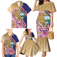 Costa Rica Independence Day Family Matching Mermaid Dress and Hawaiian Shirt 506 Proud Yiguirro With Orchid - Wonder Print Shop