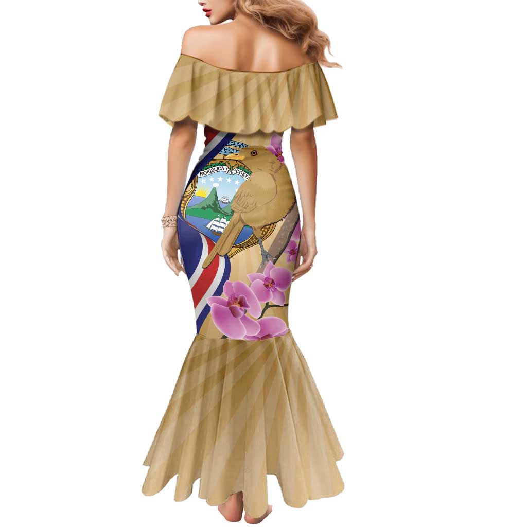 Costa Rica Independence Day Family Matching Mermaid Dress and Hawaiian Shirt 506 Proud Yiguirro With Orchid - Wonder Print Shop