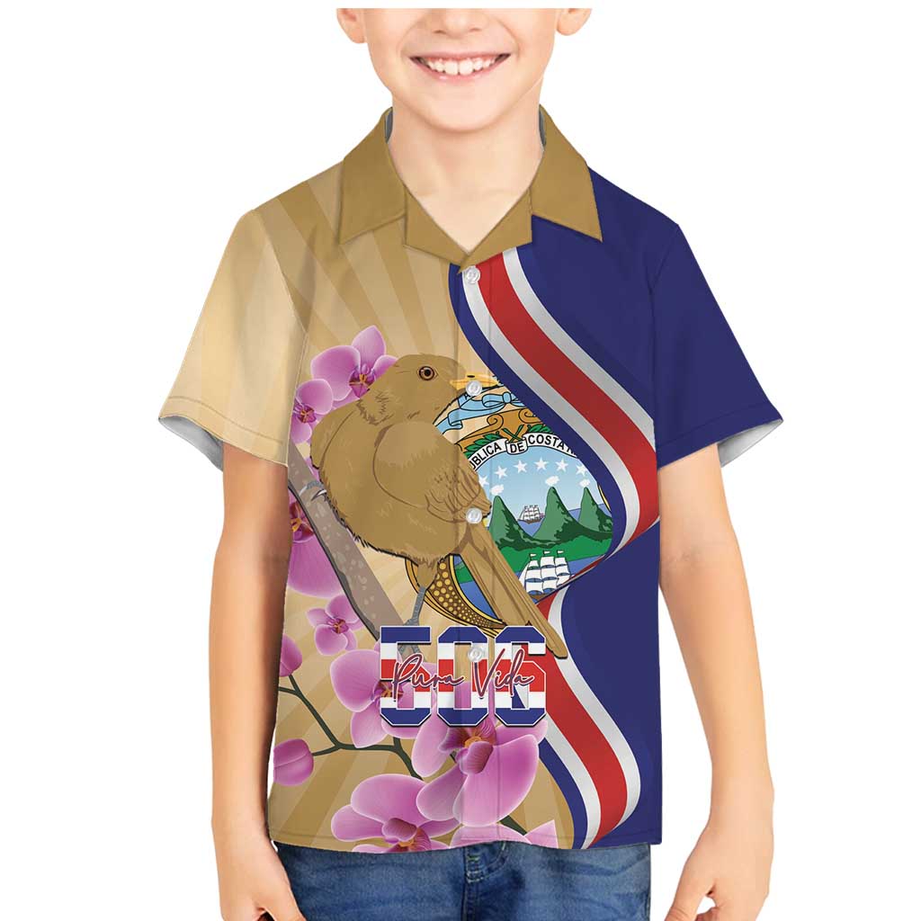 Costa Rica Independence Day Family Matching Mermaid Dress and Hawaiian Shirt 506 Proud Yiguirro With Orchid - Wonder Print Shop
