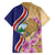 Costa Rica Independence Day Family Matching Off The Shoulder Long Sleeve Dress and Hawaiian Shirt 506 Proud Yiguirro With Orchid - Wonder Print Shop
