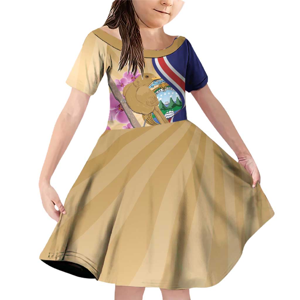 Costa Rica Independence Day Family Matching Off Shoulder Short Dress and Hawaiian Shirt 506 Proud Yiguirro With Orchid - Wonder Print Shop