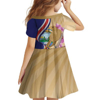 Costa Rica Independence Day Family Matching Short Sleeve Bodycon Dress and Hawaiian Shirt 506 Proud Yiguirro With Orchid - Wonder Print Shop