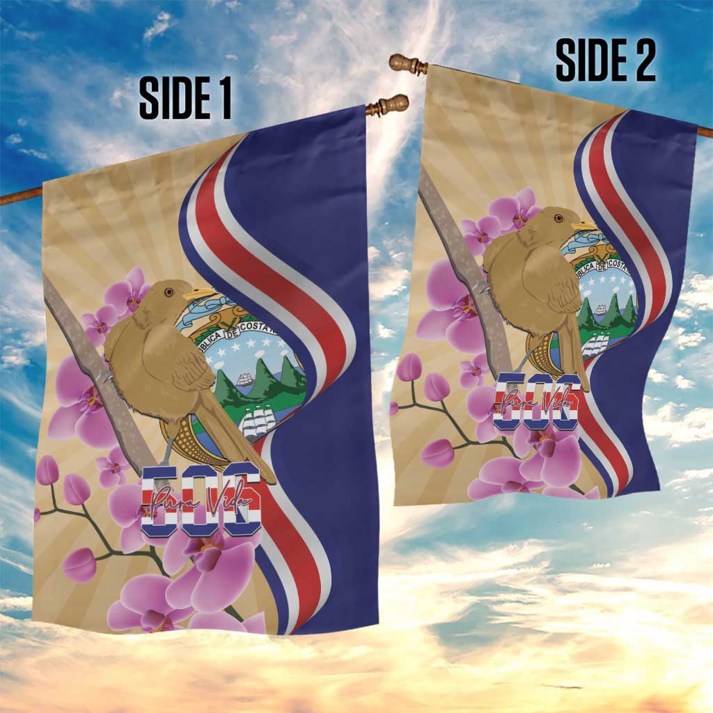 Costa Rica Independence Day Garden Flag 506 Proud Yiguirro With Orchid - Wonder Print Shop