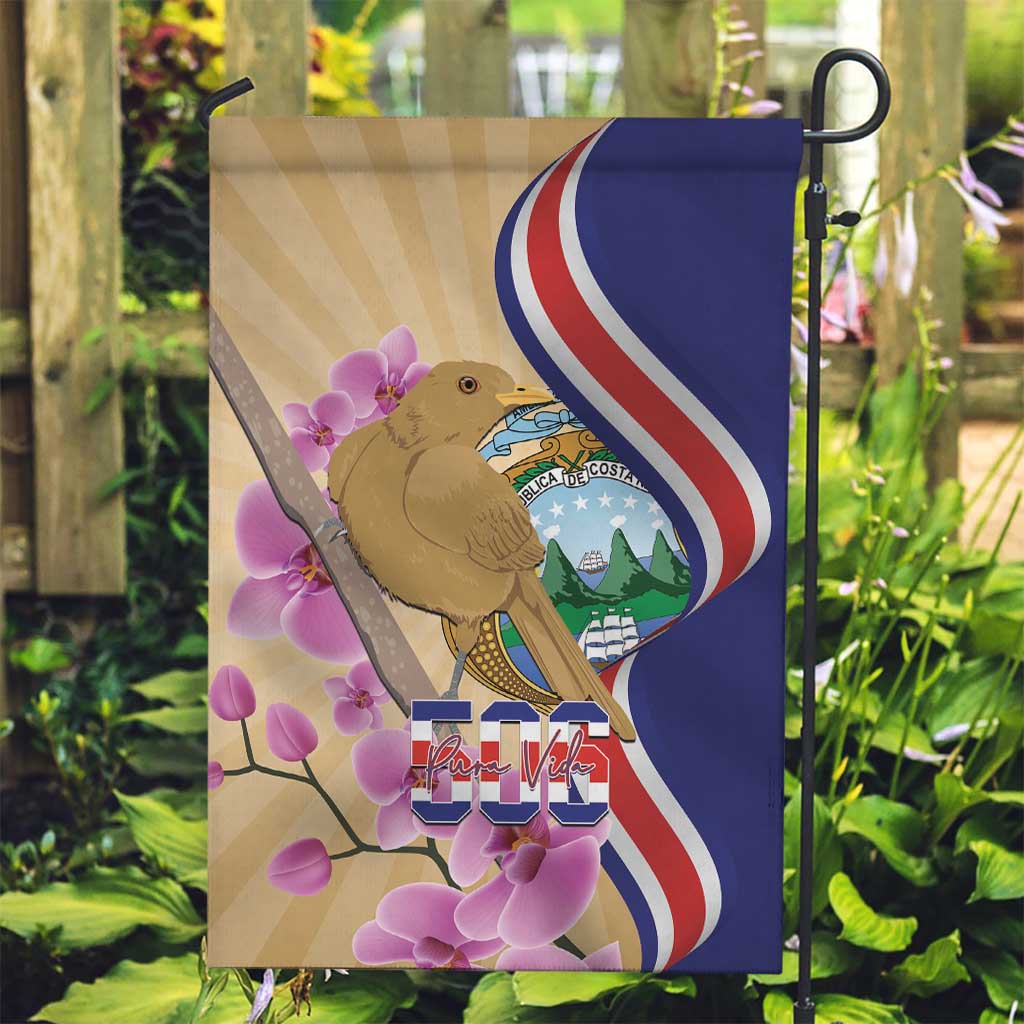 Costa Rica Independence Day Garden Flag 506 Proud Yiguirro With Orchid - Wonder Print Shop