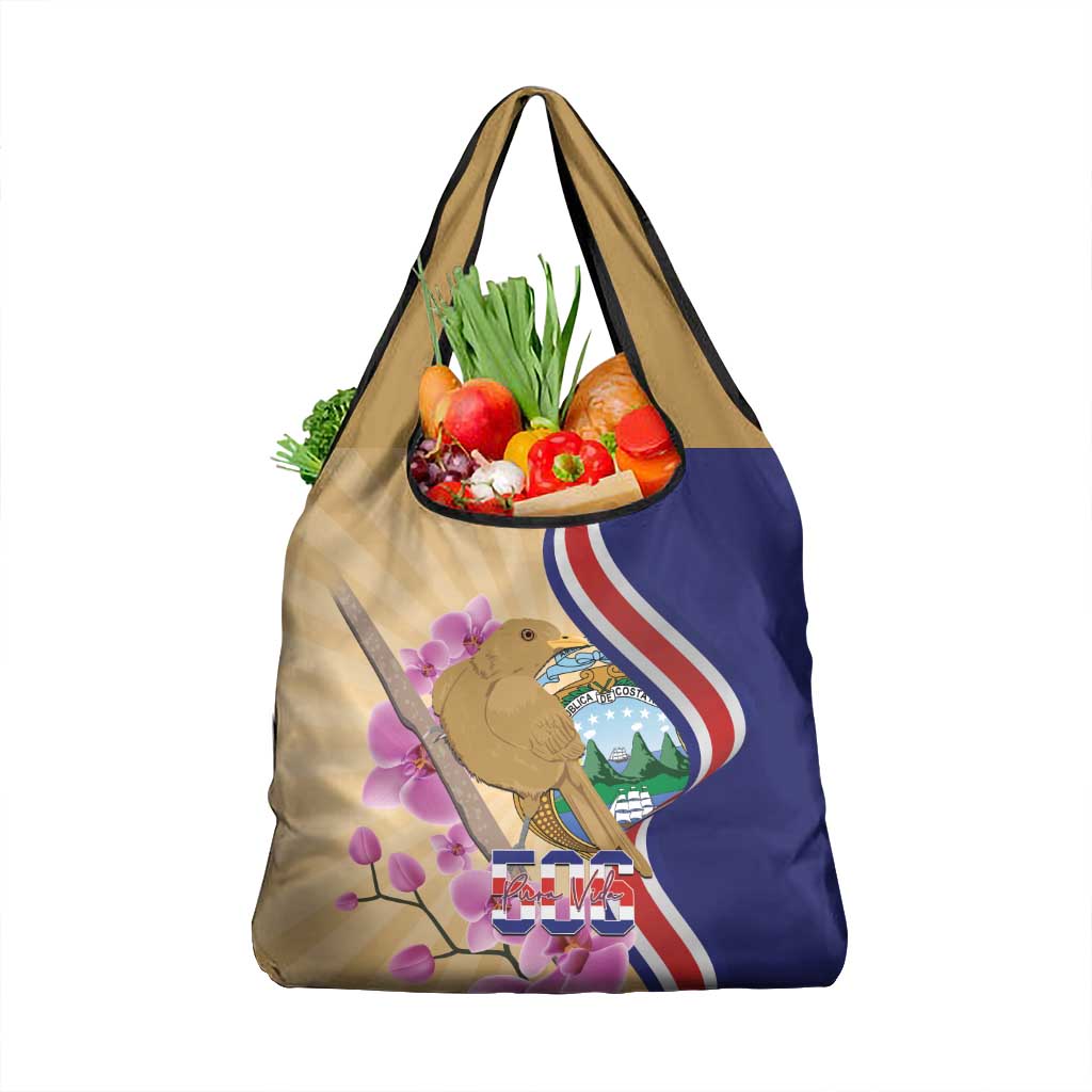 Costa Rica Independence Day Grocery Bag 506 Proud Yiguirro With Orchid - Wonder Print Shop