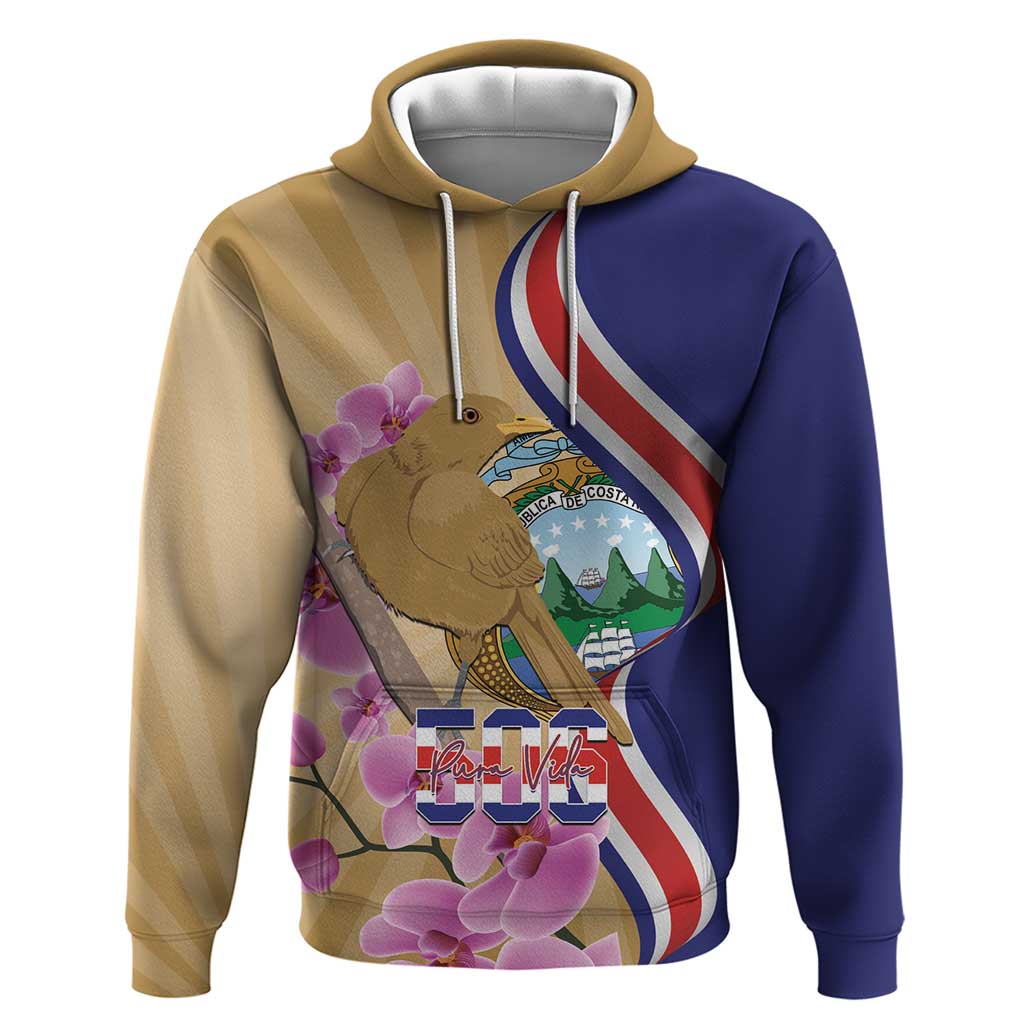 Costa Rica Independence Day Hoodie 506 Proud Yiguirro With Orchid - Wonder Print Shop