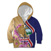 Costa Rica Independence Day Kid Hoodie 506 Proud Yiguirro With Orchid - Wonder Print Shop