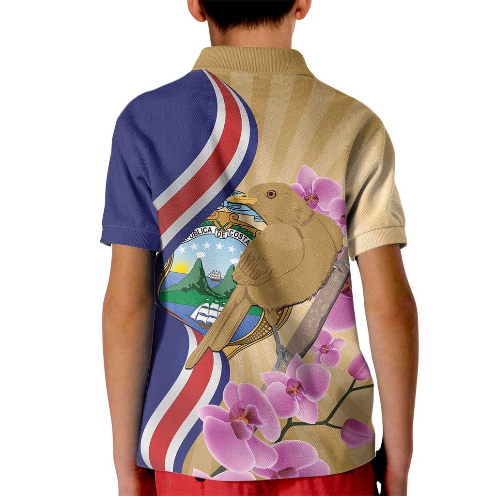 Costa Rica Independence Day Kid Polo Shirt 506 Proud Yiguirro With Orchid - Wonder Print Shop
