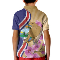 Costa Rica Independence Day Kid Polo Shirt 506 Proud Yiguirro With Orchid - Wonder Print Shop