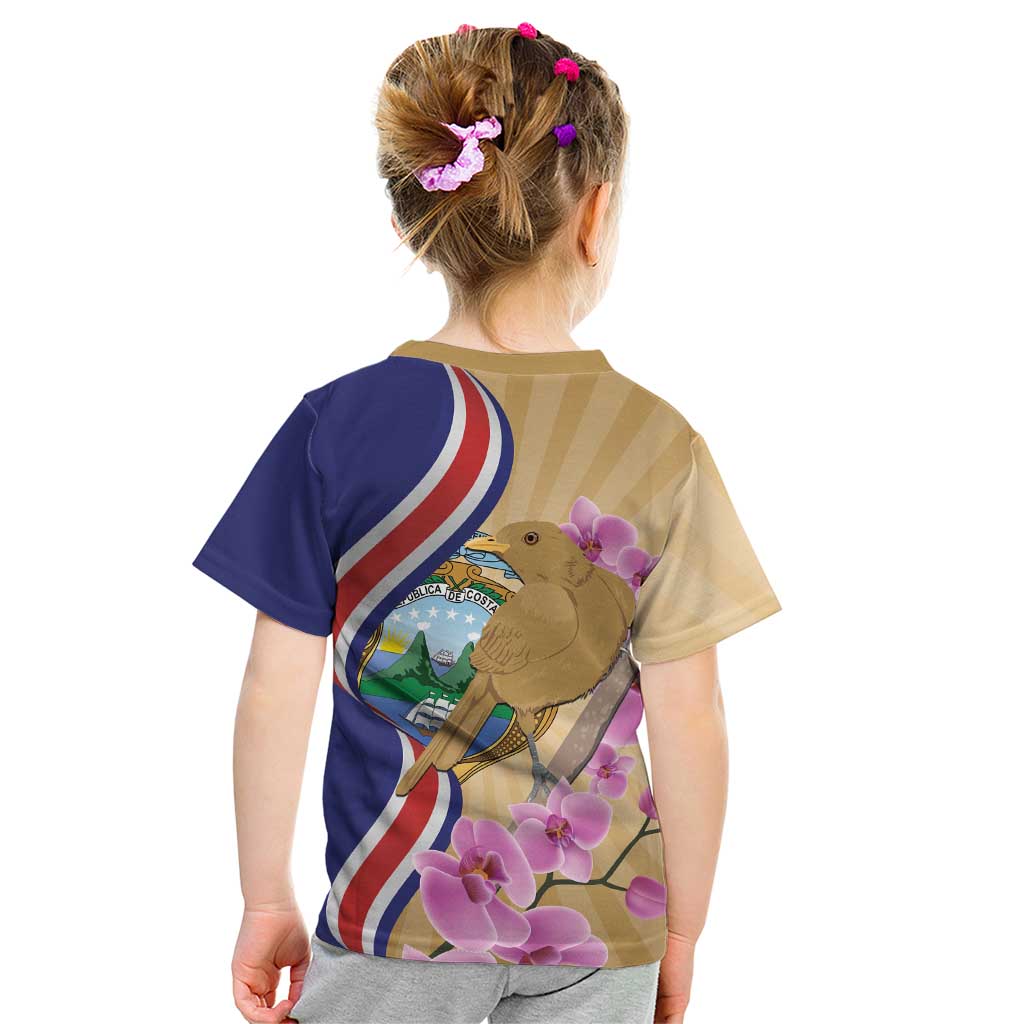 Costa Rica Independence Day Kid T Shirt 506 Proud Yiguirro With Orchid - Wonder Print Shop