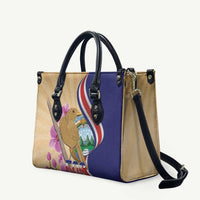 Costa Rica Independence Day Leather Bag 506 Proud Yiguirro With Orchid - Wonder Print Shop