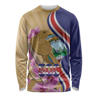 Costa Rica Independence Day Long Sleeve Shirt 506 Proud Yiguirro With Orchid - Wonder Print Shop