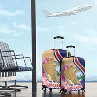 Costa Rica Independence Day Luggage Cover 506 Proud Yiguirro With Orchid - Wonder Print Shop