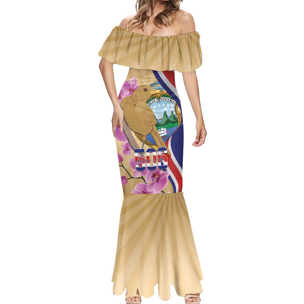 Costa Rica Independence Day Mermaid Dress 506 Proud Yiguirro With Orchid - Wonder Print Shop
