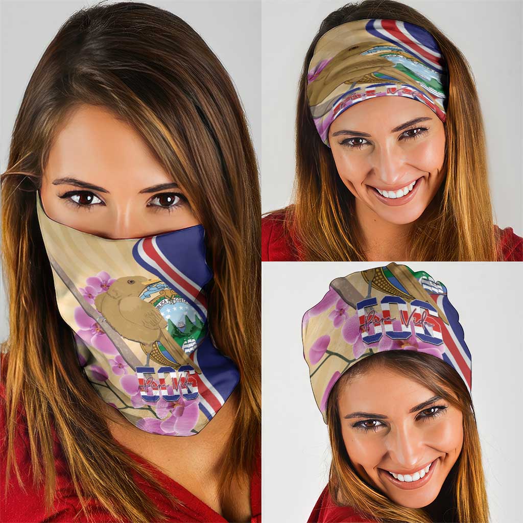 Costa Rica Independence Day Neck Gaiter 506 Proud Yiguirro With Orchid - Wonder Print Shop