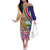 Costa Rica Independence Day Off The Shoulder Long Sleeve Dress 506 Proud Yiguirro With Orchid - Wonder Print Shop