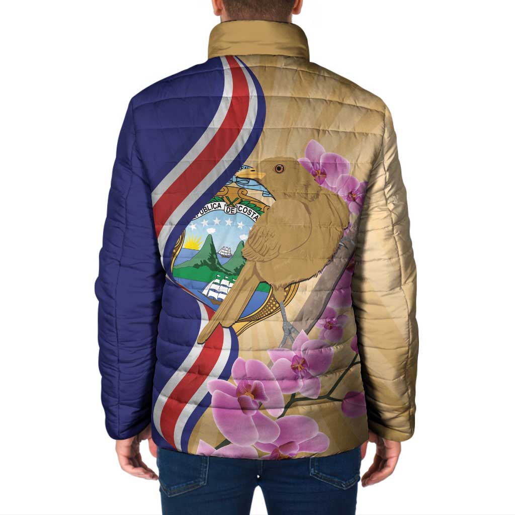 Costa Rica Independence Day Padded Jacket 506 Proud Yiguirro With Orchid - Wonder Print Shop
