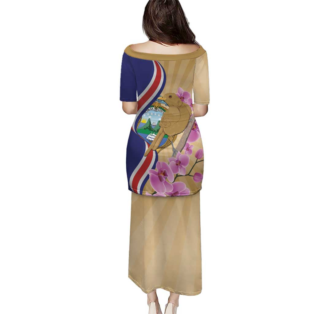 Costa Rica Independence Day Puletasi 506 Proud Yiguirro With Orchid - Wonder Print Shop