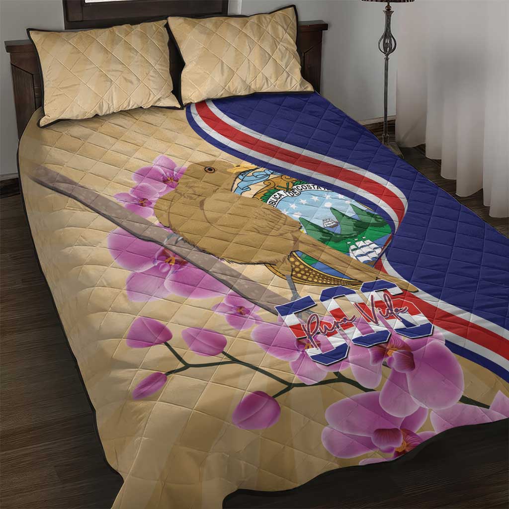 Costa Rica Independence Day Quilt Bed Set 506 Proud Yiguirro With Orchid - Wonder Print Shop