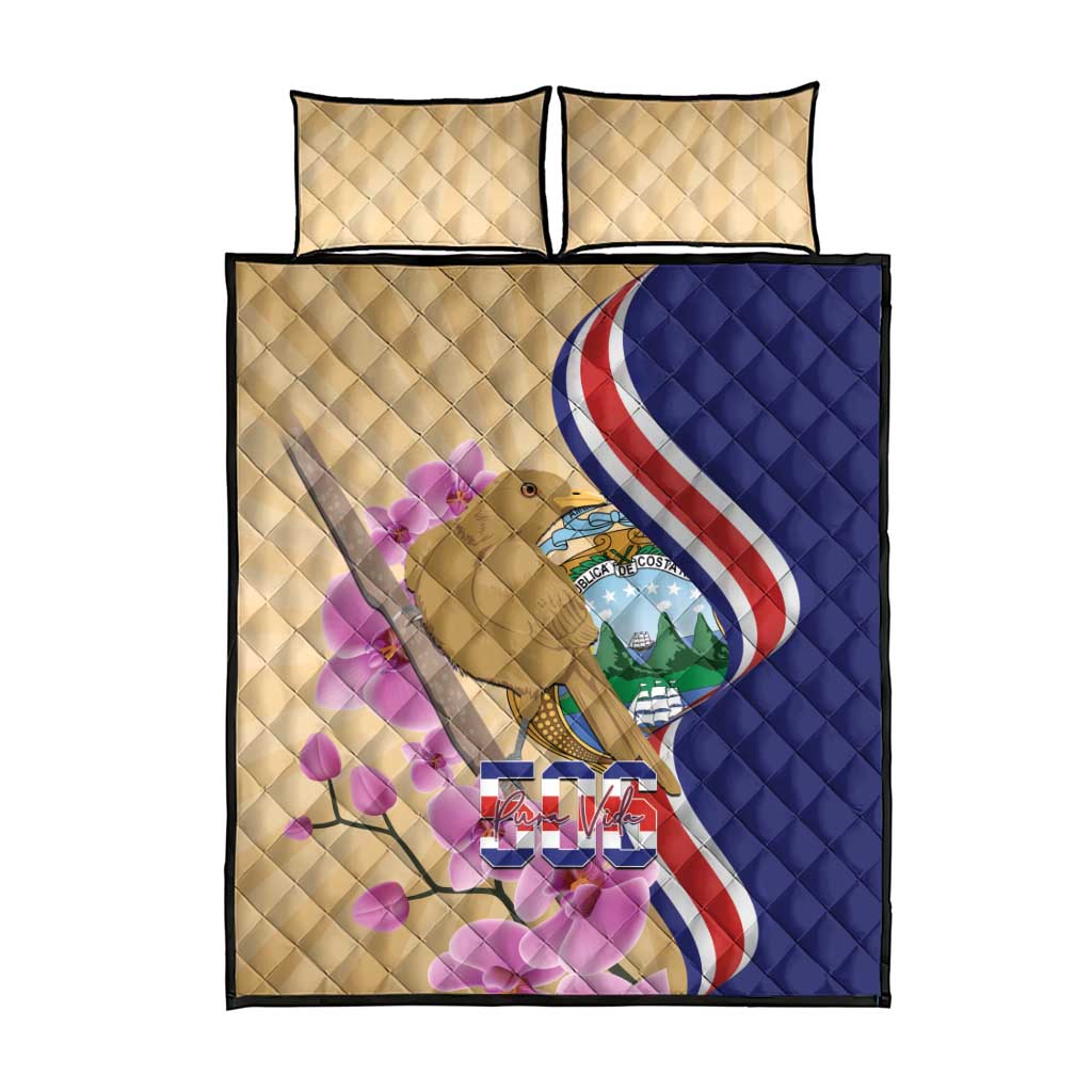 Costa Rica Independence Day Quilt Bed Set 506 Proud Yiguirro With Orchid - Wonder Print Shop