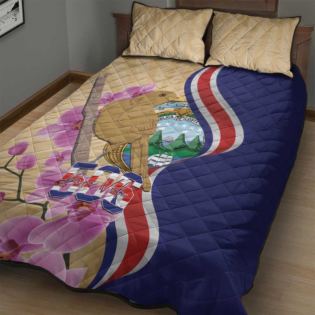 Costa Rica Independence Day Quilt Bed Set 506 Proud Yiguirro With Orchid - Wonder Print Shop