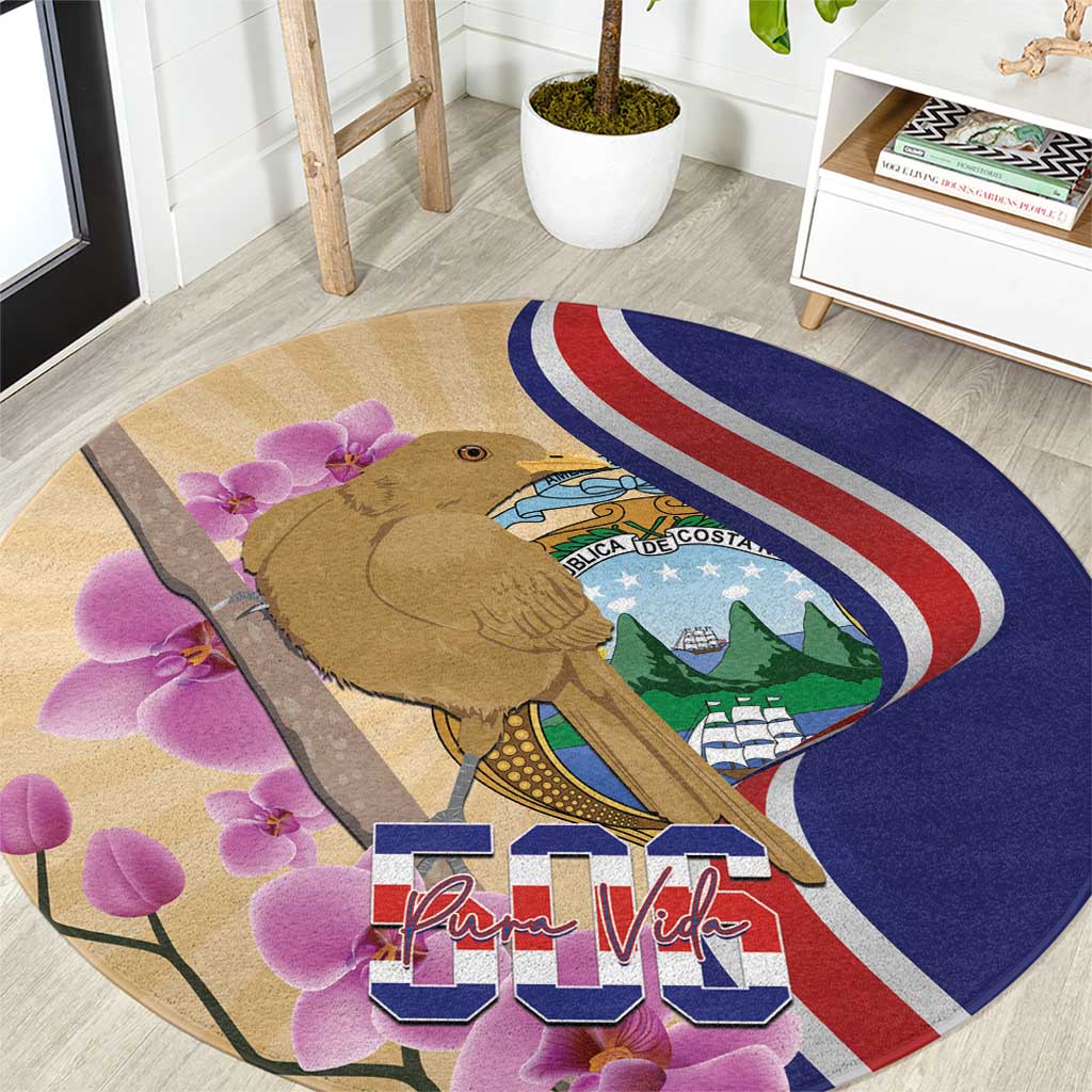 Costa Rica Independence Day Round Carpet 506 Proud Yiguirro With Orchid - Wonder Print Shop