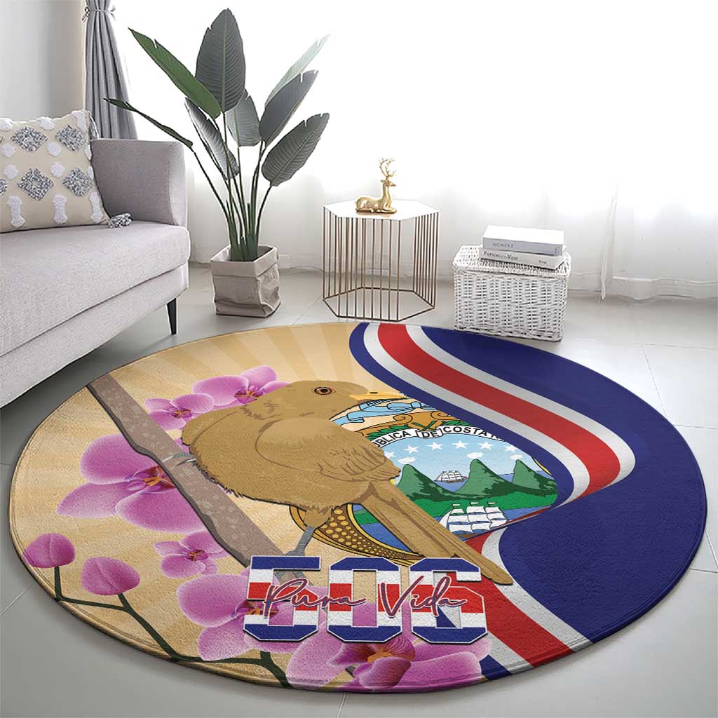 Costa Rica Independence Day Round Carpet 506 Proud Yiguirro With Orchid - Wonder Print Shop