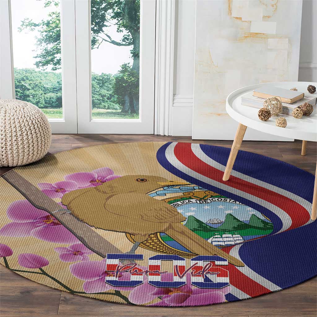 Costa Rica Independence Day Round Carpet 506 Proud Yiguirro With Orchid - Wonder Print Shop