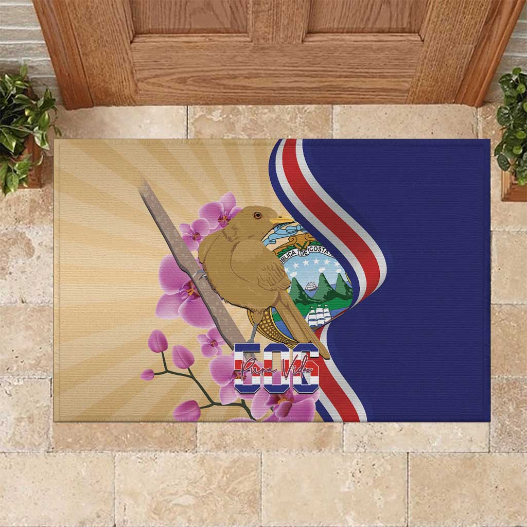 Costa Rica Independence Day Rubber Doormat 506 Proud Yiguirro With Orchid - Wonder Print Shop