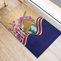 Costa Rica Independence Day Rubber Doormat 506 Proud Yiguirro With Orchid - Wonder Print Shop