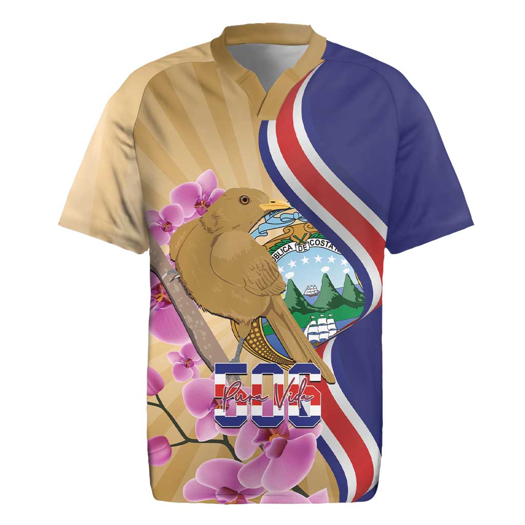 Costa Rica Independence Day Rugby Jersey 506 Proud Yiguirro With Orchid - Wonder Print Shop