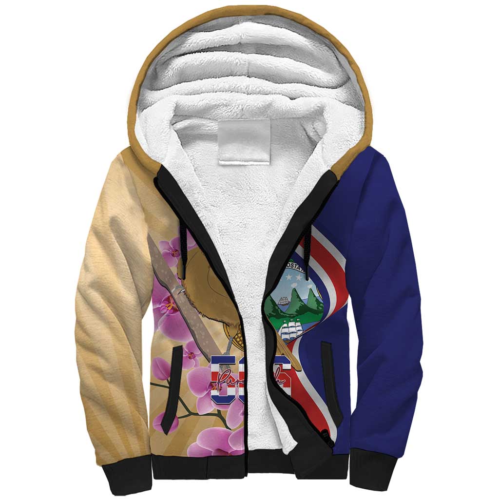 Costa Rica Independence Day Sherpa Hoodie 506 Proud Yiguirro With Orchid - Wonder Print Shop