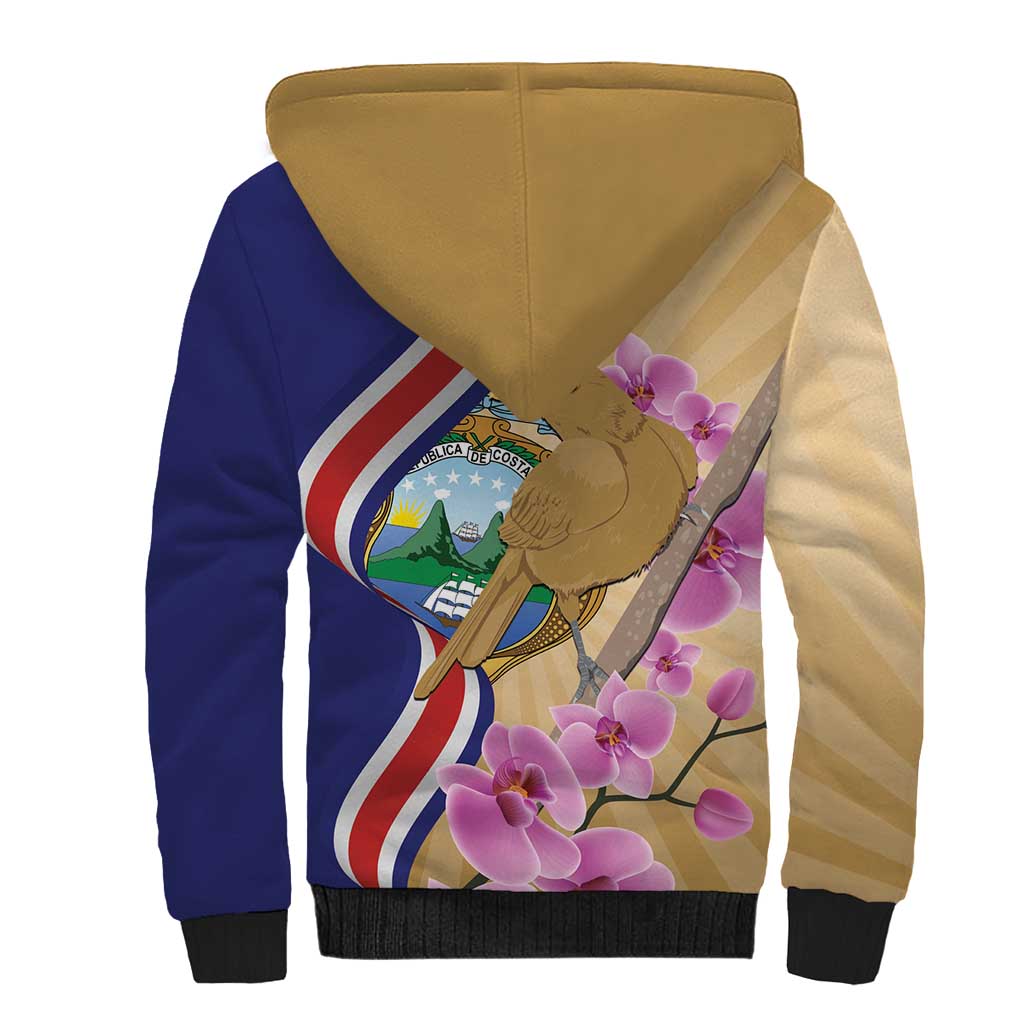 Costa Rica Independence Day Sherpa Hoodie 506 Proud Yiguirro With Orchid - Wonder Print Shop