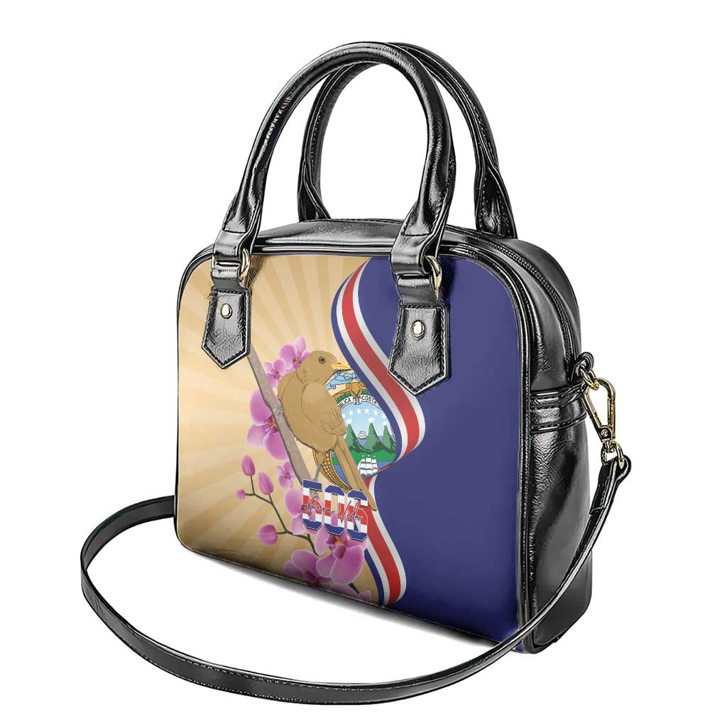 Costa Rica Independence Day Shoulder Handbag 506 Proud Yiguirro With Orchid - Wonder Print Shop