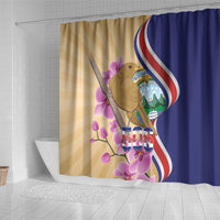 Costa Rica Independence Day Shower Curtain 506 Proud Yiguirro With Orchid - Wonder Print Shop