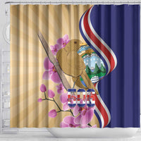 Costa Rica Independence Day Shower Curtain 506 Proud Yiguirro With Orchid - Wonder Print Shop