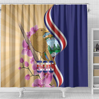 Costa Rica Independence Day Shower Curtain 506 Proud Yiguirro With Orchid - Wonder Print Shop
