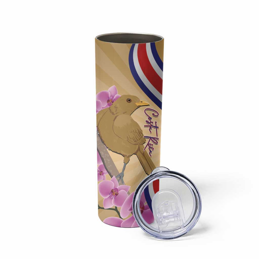 Costa Rica Independence Day Skinny Tumbler 506 Proud Yiguirro With Orchid - Wonder Print Shop