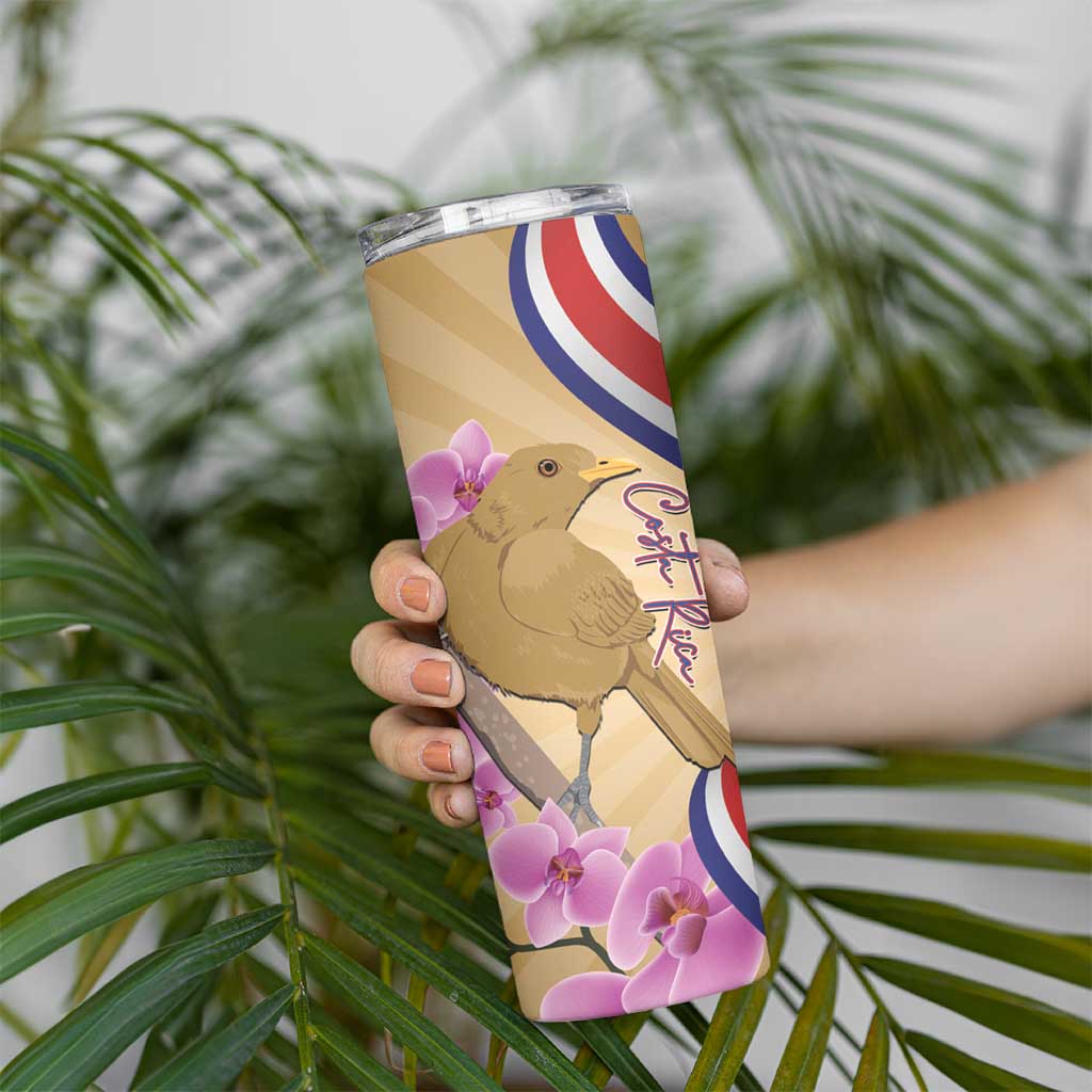 Costa Rica Independence Day Skinny Tumbler 506 Proud Yiguirro With Orchid - Wonder Print Shop