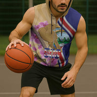 Costa Rica Independence Day Sleeveless Zip Hoodie 506 Proud Yiguirro With Orchid - Wonder Print Shop