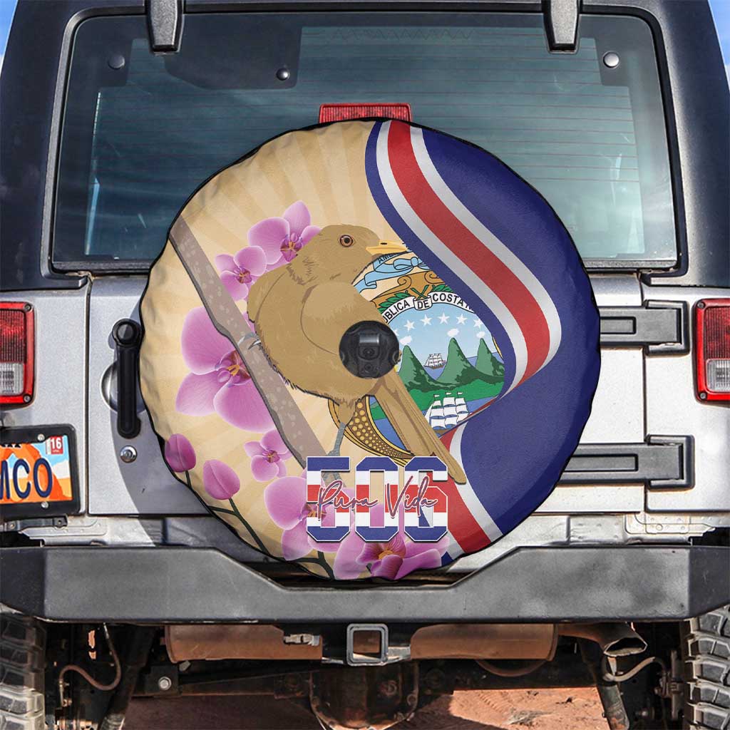 Costa Rica Independence Day Spare Tire Cover 506 Proud Yiguirro With Orchid - Wonder Print Shop