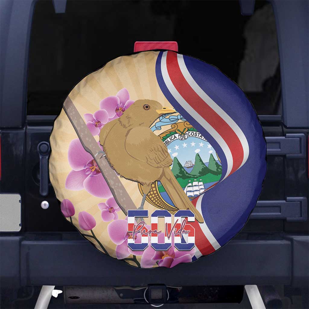 Costa Rica Independence Day Spare Tire Cover 506 Proud Yiguirro With Orchid - Wonder Print Shop