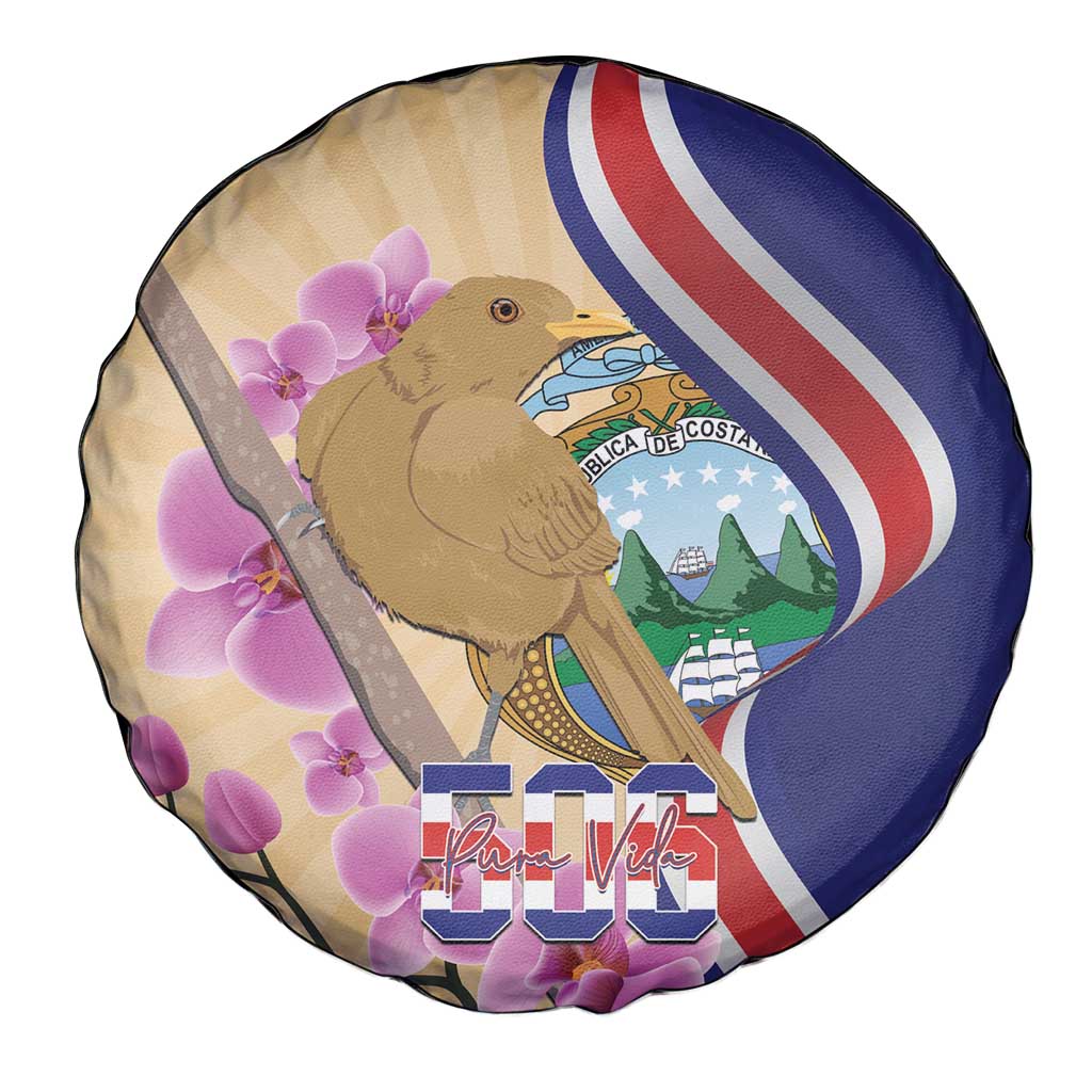Costa Rica Independence Day Spare Tire Cover 506 Proud Yiguirro With Orchid - Wonder Print Shop