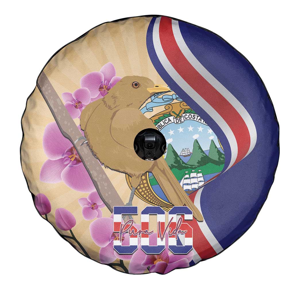 Costa Rica Independence Day Spare Tire Cover 506 Proud Yiguirro With Orchid - Wonder Print Shop