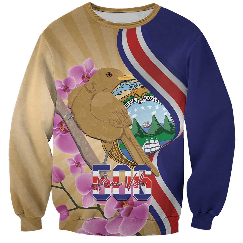 Costa Rica Independence Day Sweatshirt 506 Proud Yiguirro With Orchid - Wonder Print Shop