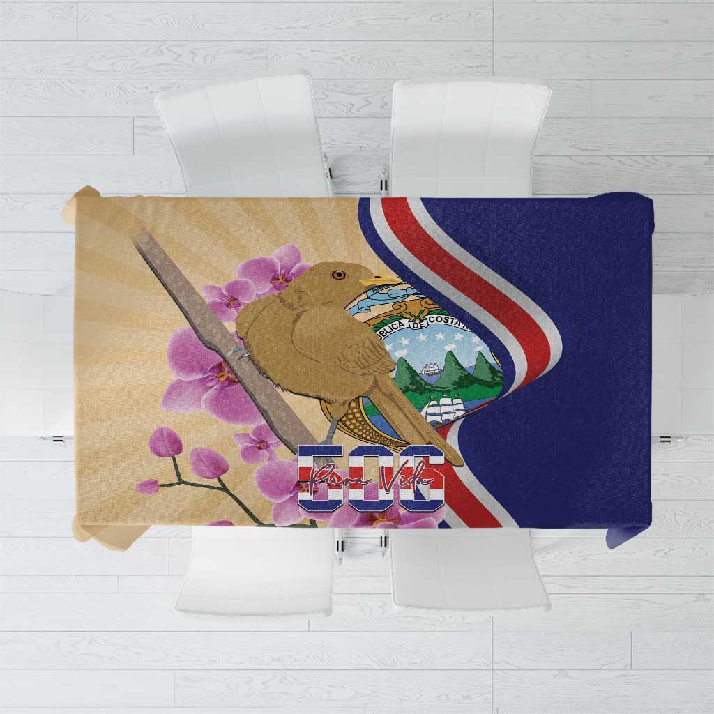 Costa Rica Independence Day Tablecloth 506 Proud Yiguirro With Orchid - Wonder Print Shop